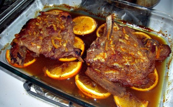 With Oriental side dishes