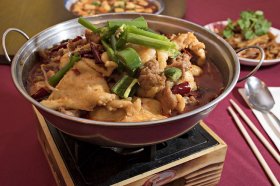 Chengdu Delight's hot Frog hot-pot.