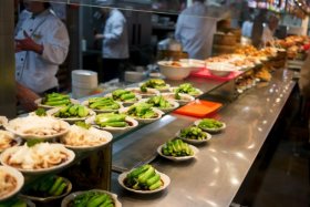 the meals courtroom consumes at Yuyuan outdoors in Shanghai, Asia
