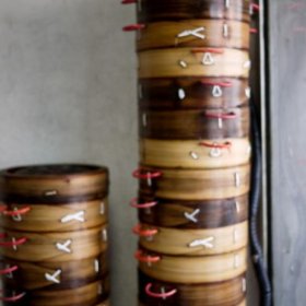 wood dumpling pots they use to steam the tasty Chinese dumplings!